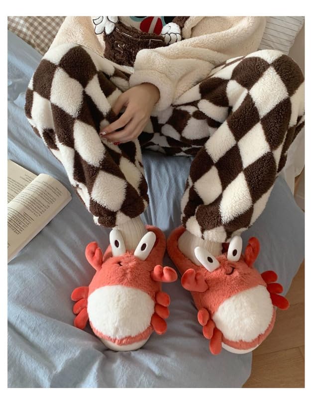 Crab Fuzzy Slippers Funny Cartoon Fluffy Slippers Women Winter Warm Slippers Soft Plush Furry Slippers Indoor Outdoor3