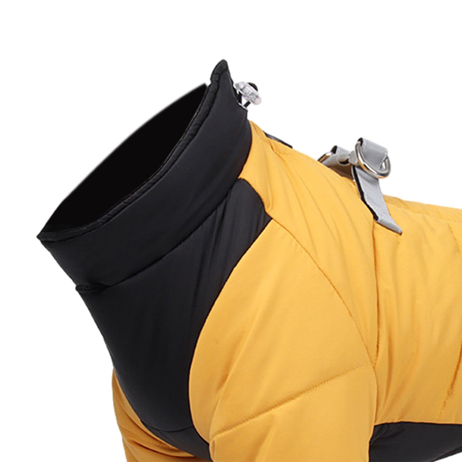 Abrigo Impermeable para Perros, Body con Rayas Reflectantes Y Cremallera. Ropa de Abrigo para Perros. Chaqueta Cálida para Cachorros, Amarillo XL