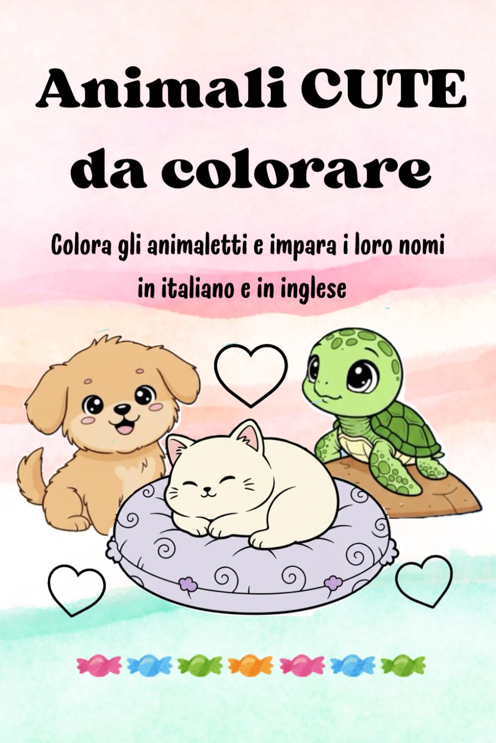 Animali cute da colorare: Colora gli animaletti e impara il loro nomi in italiano e in inglese