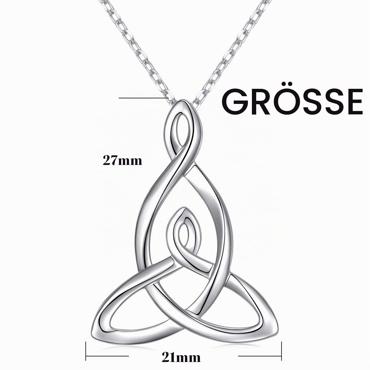 DAOCHONG 925 Sterling Silber viel Glück Irischer Schmuck Keltischer Knoten Halskette mit Anhänger für Frauen