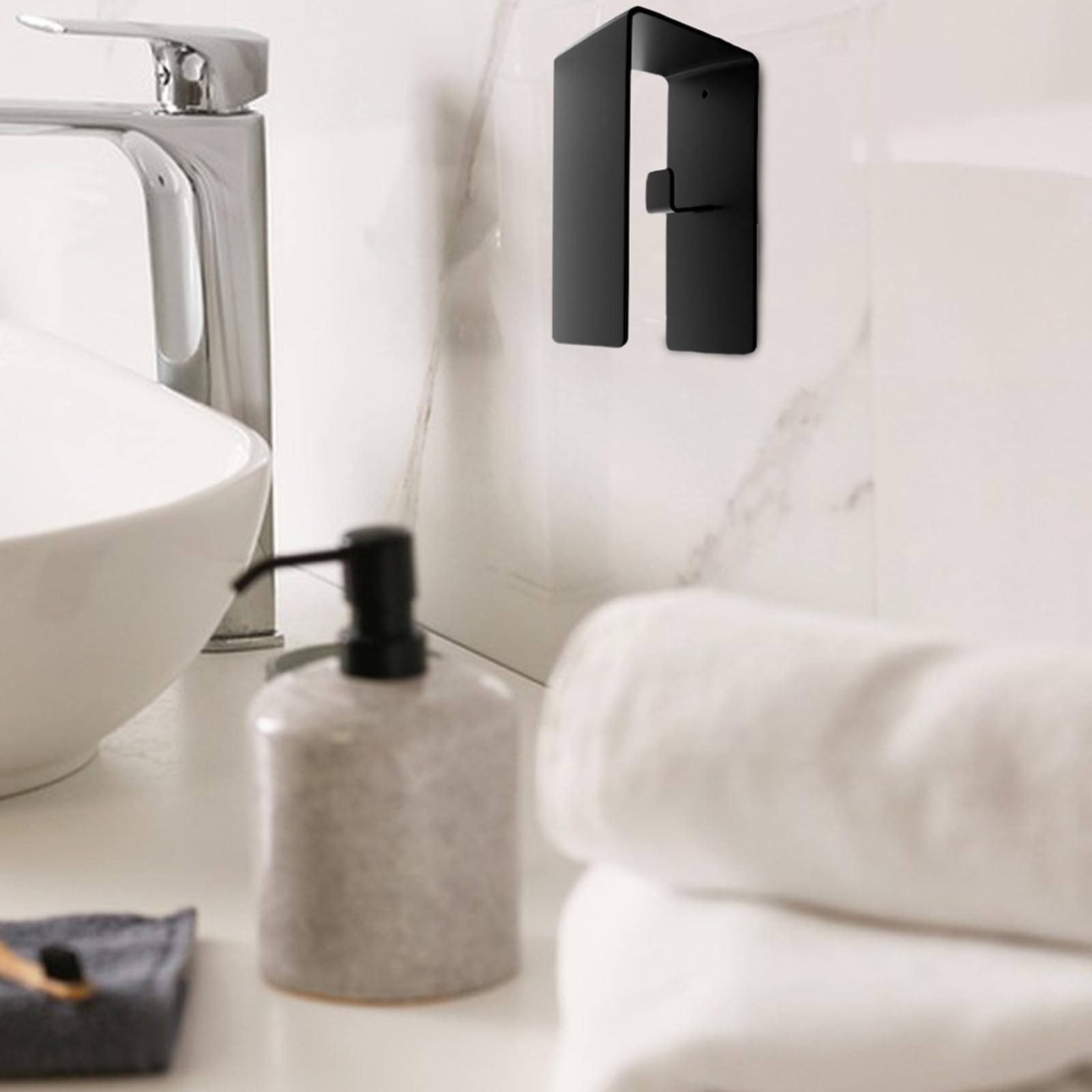 Lot de 4 Porte-Serviettes adhésifs - Porte-Serviettes Mural Moderne et Peu encombrant - Support adhésif en Acier Inoxydable pour Salle de Bain, Douche et Cuisine