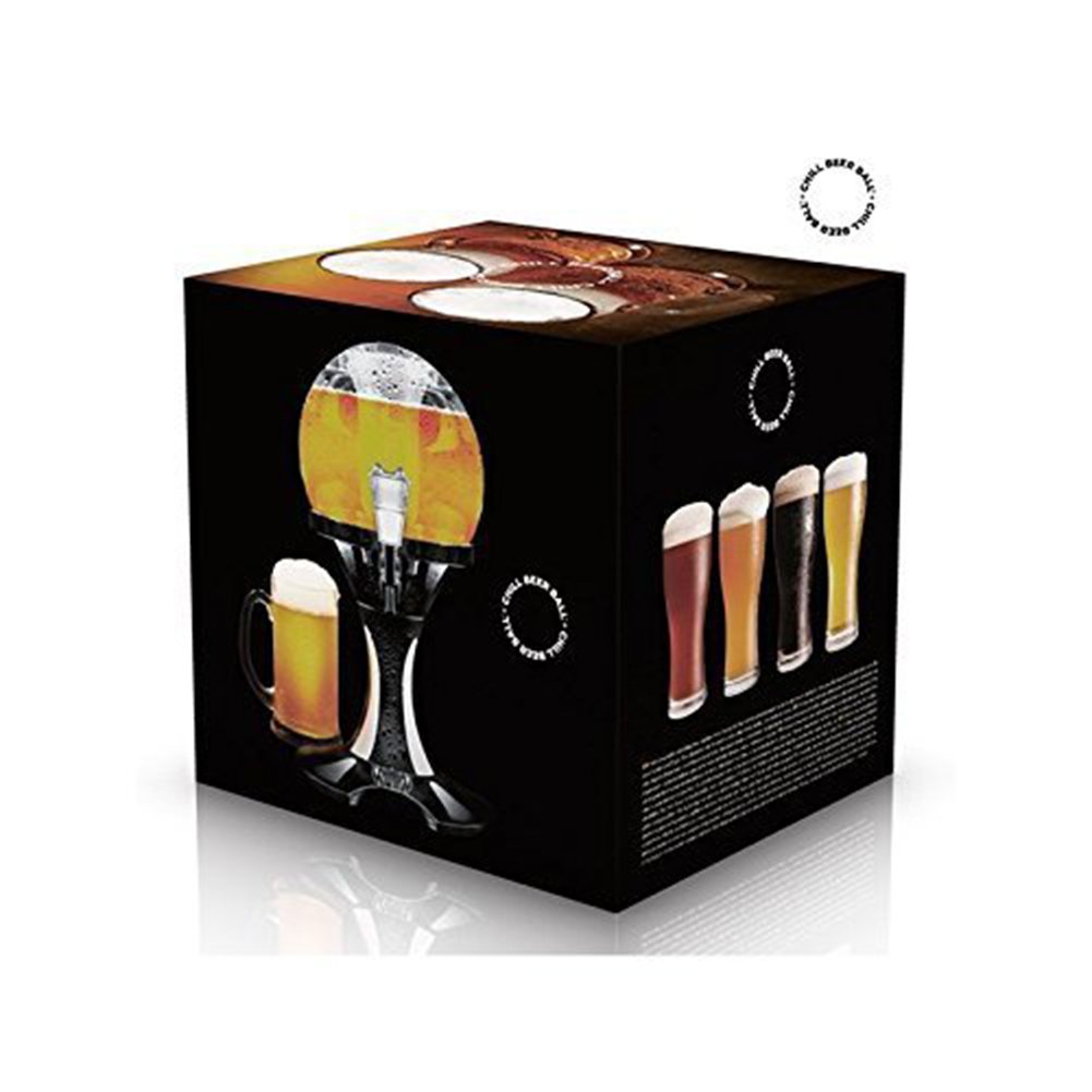 Freedi Dispensador de bebidas de 3,5 litros con forma de bola para cerveza, dispensador de bebidas con núcleo de hielo