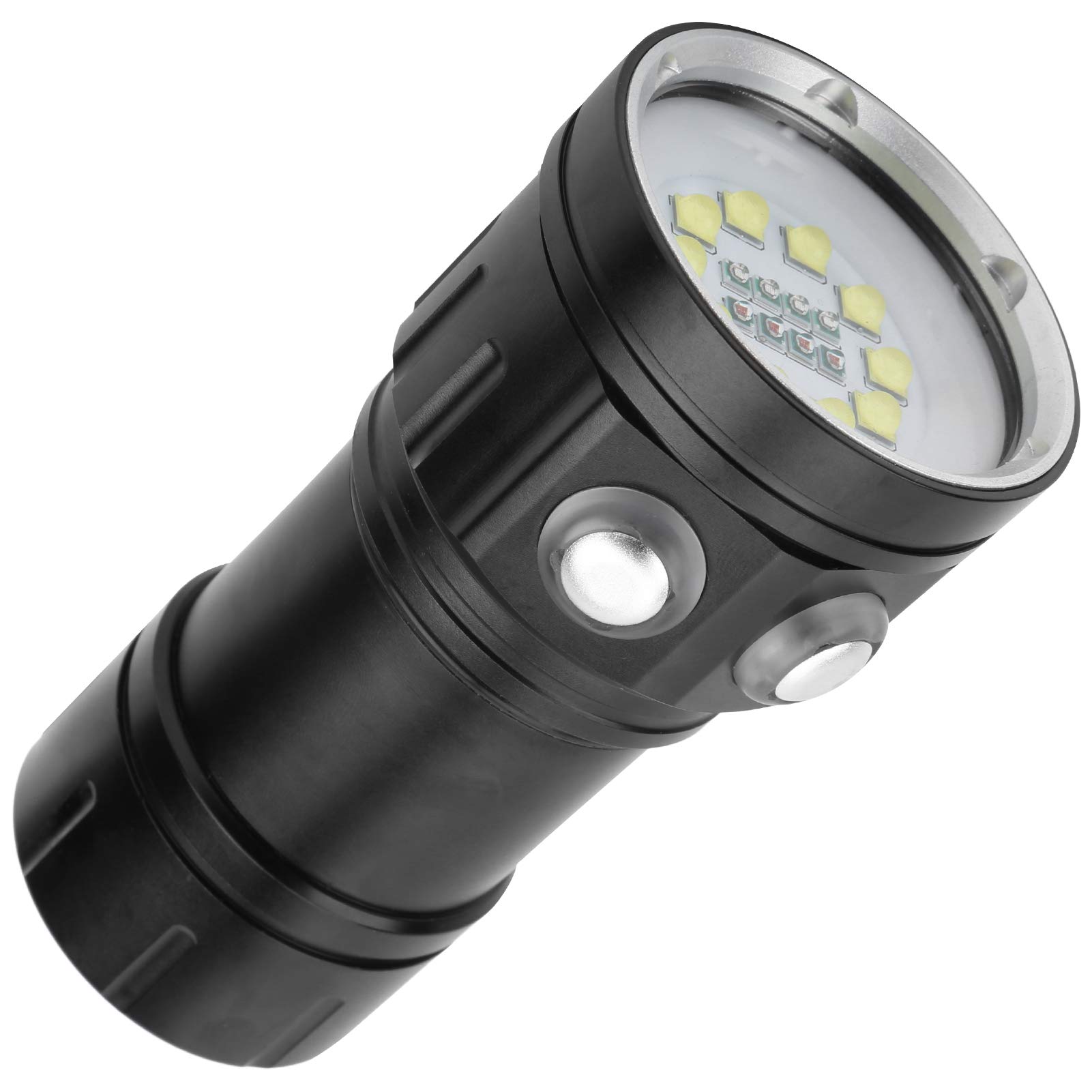 EMUKOEP Professionelle Unterwasserbeleuchtung, Tragbare LED-Tauchtaschenlampe für Tauchbegeisterte