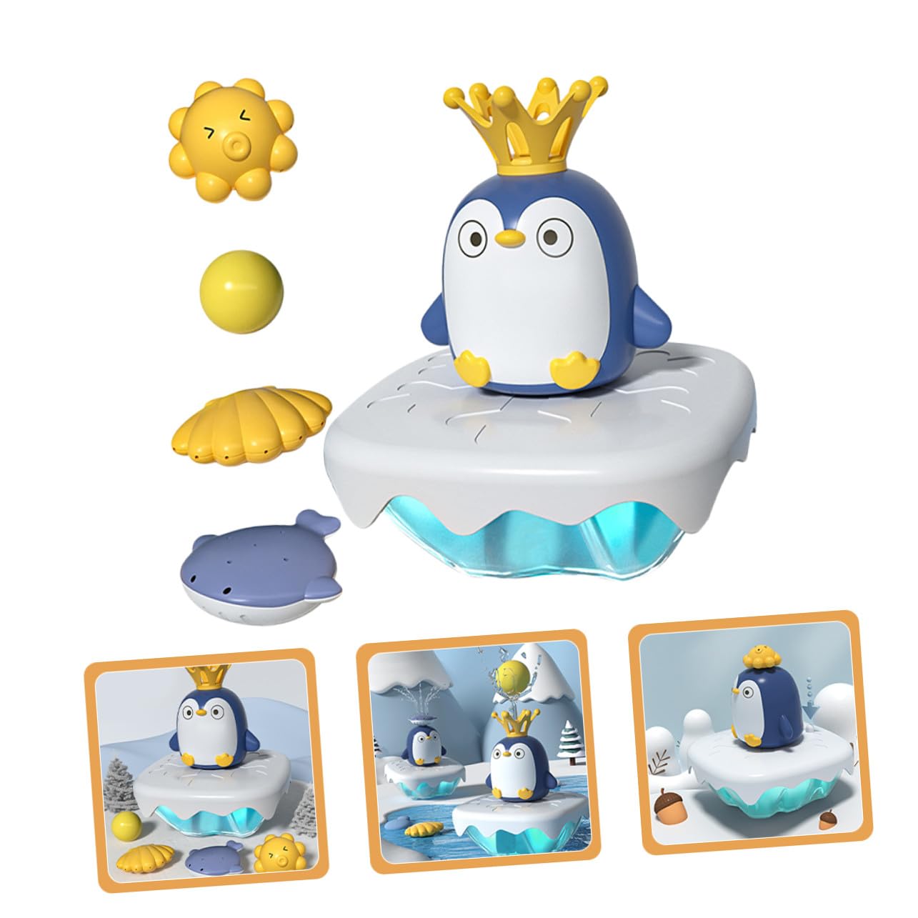Juguete de Baño Pingüino Rociador de Agua 1 Set Abs para Bebés