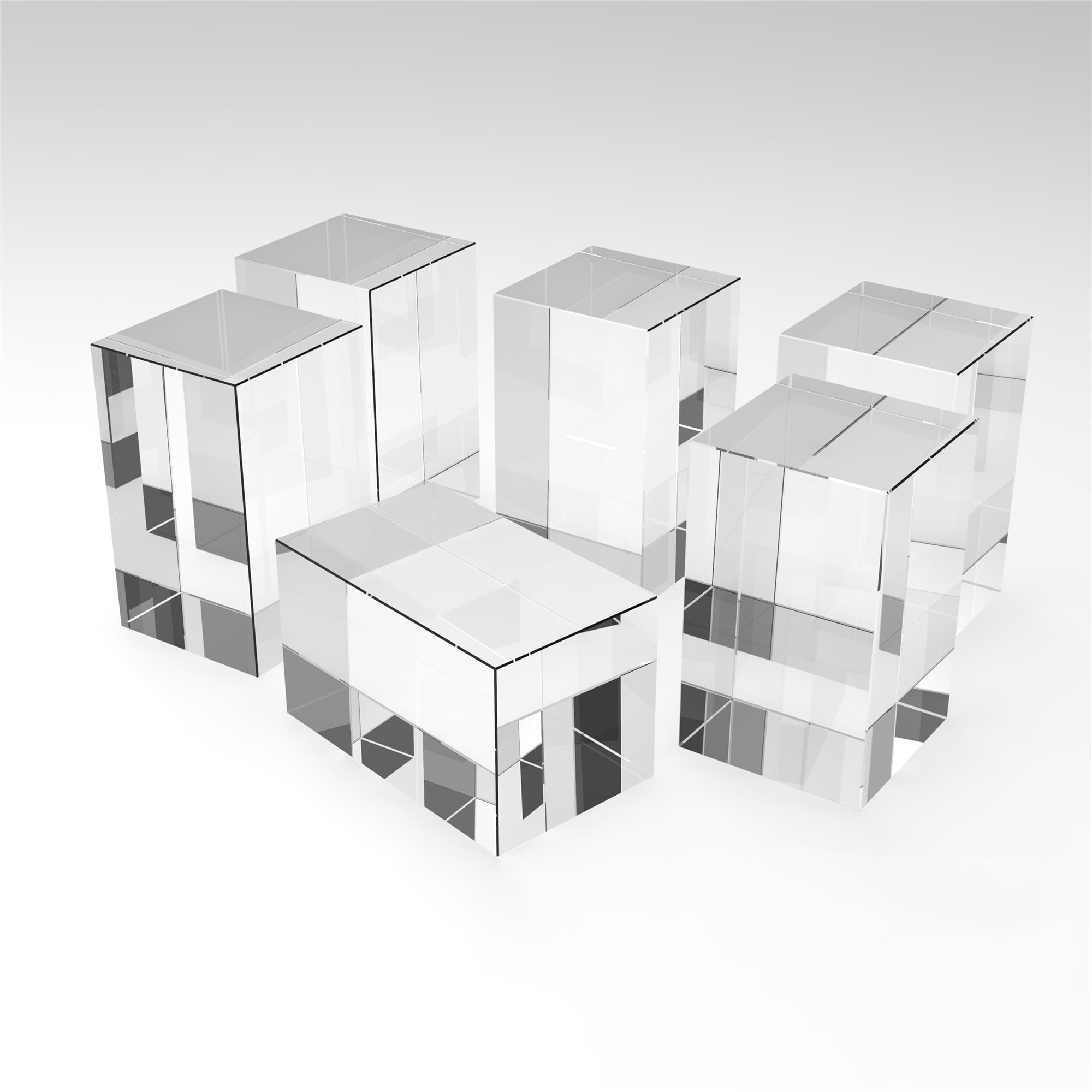 K9 Kristallglasblock blanko 6 Packungen, 60 x 60 x 100 mm, speziell für 3D-Lasergravur für Heimwerker und Geschenke, transparenter Glasstein