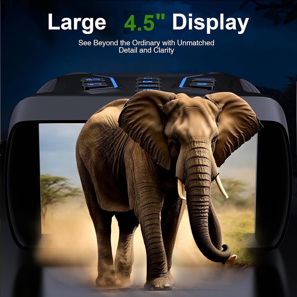 Digital Night Vision Binoculars with Infrared Illuminator & Video Recording, 1312' Long Distance, 8X Zoom Digital 36MP Night Vision Goggles with 32GB Card for Camping