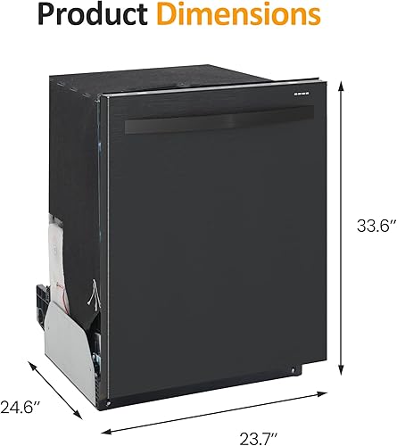 Miniatura 7 de Lavavajillas integrado de 24 pulgadas, acero inoxidable con estantes ajustables, 14 a 16 ajustes de lugar, lavadora de platos de gran capacidad, 8