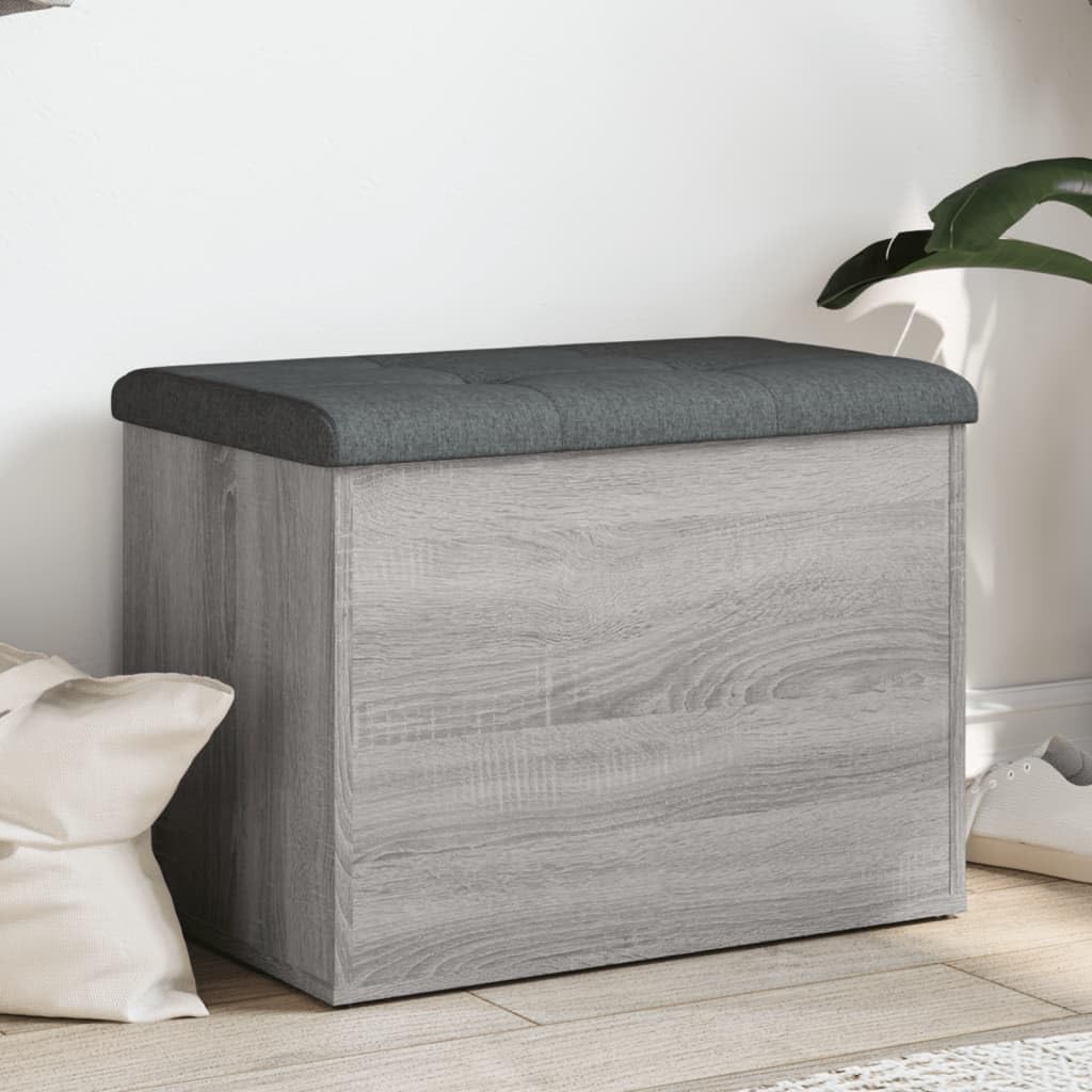 Banco para maletero de almacenamiento interior (banco con almacenamiento para dormitorio, entrada | Baúl y puf de almacenamiento multifuncional (Sonoma gris, 62 x 42 x 45 cm)
