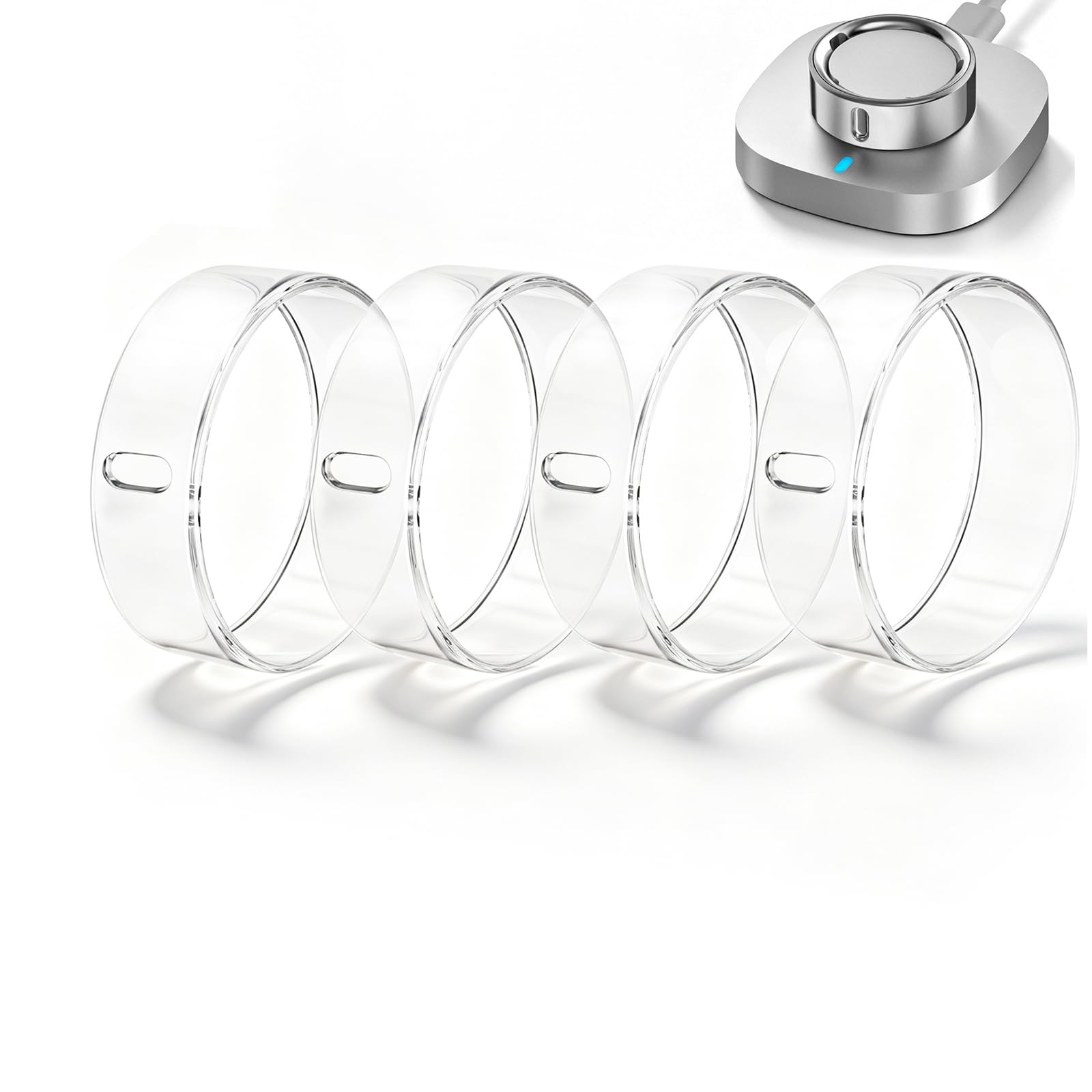 4 Pack Upgraded Ring Covers Compatible with Oura Ring Gen 4/Gen 3, TPU Anti-Scratch Protector Accessories for Oura Ring Cover Jacket for Women Men, Size 8 (Not for Oura Ring 4 Ceramic)