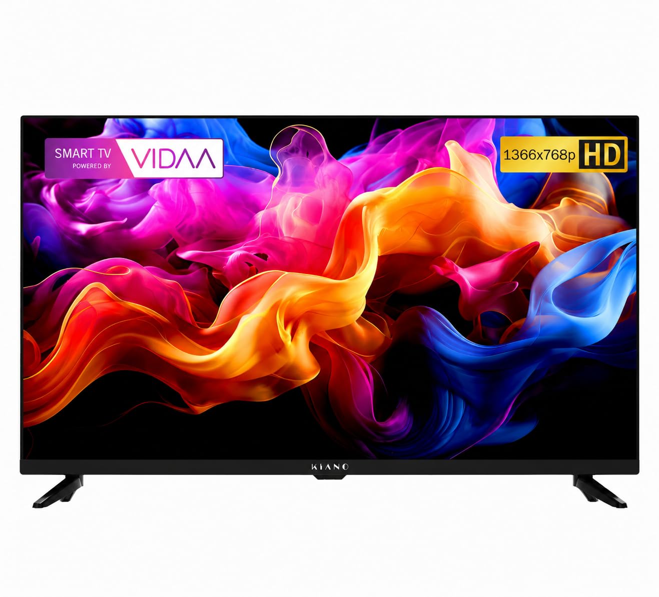 KIANO Elegance 32" Smart TV HD – VIDAA OS, D-LED, HDR, Dolby Digital Plus, Wi-FI, HDMI/USB, Triple Tuner DVB-T2/S2/C, PVR USB, Design sans Bordures