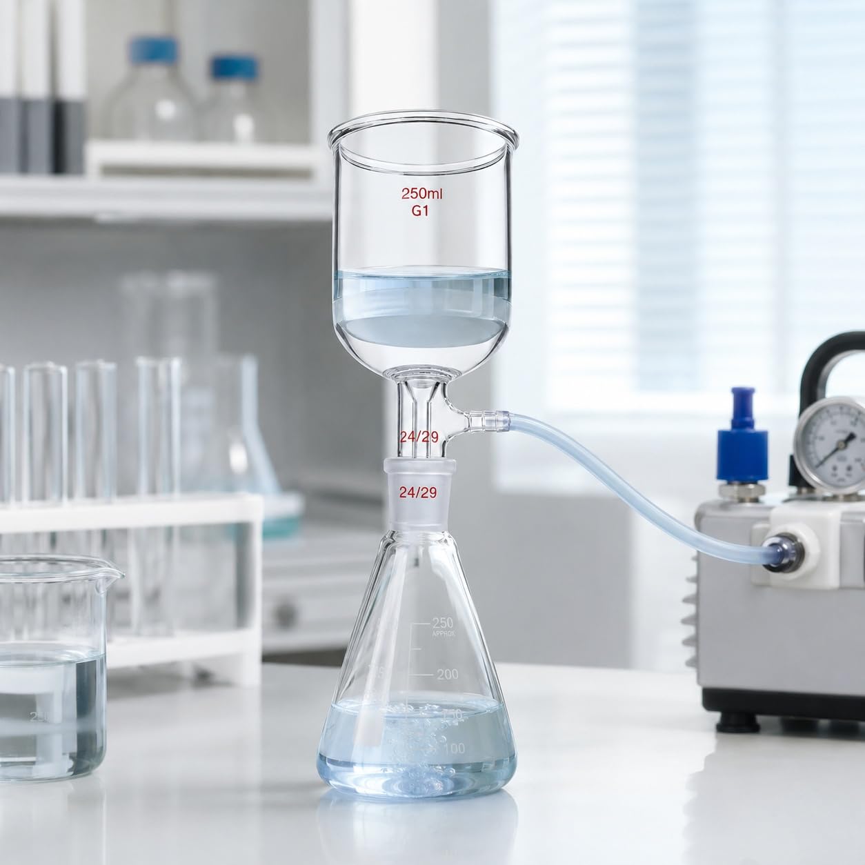 Lejek Filtrujący G1 Spiek Piaskowy Szkło Borokrzemowe Szlif 24/29-3000ml