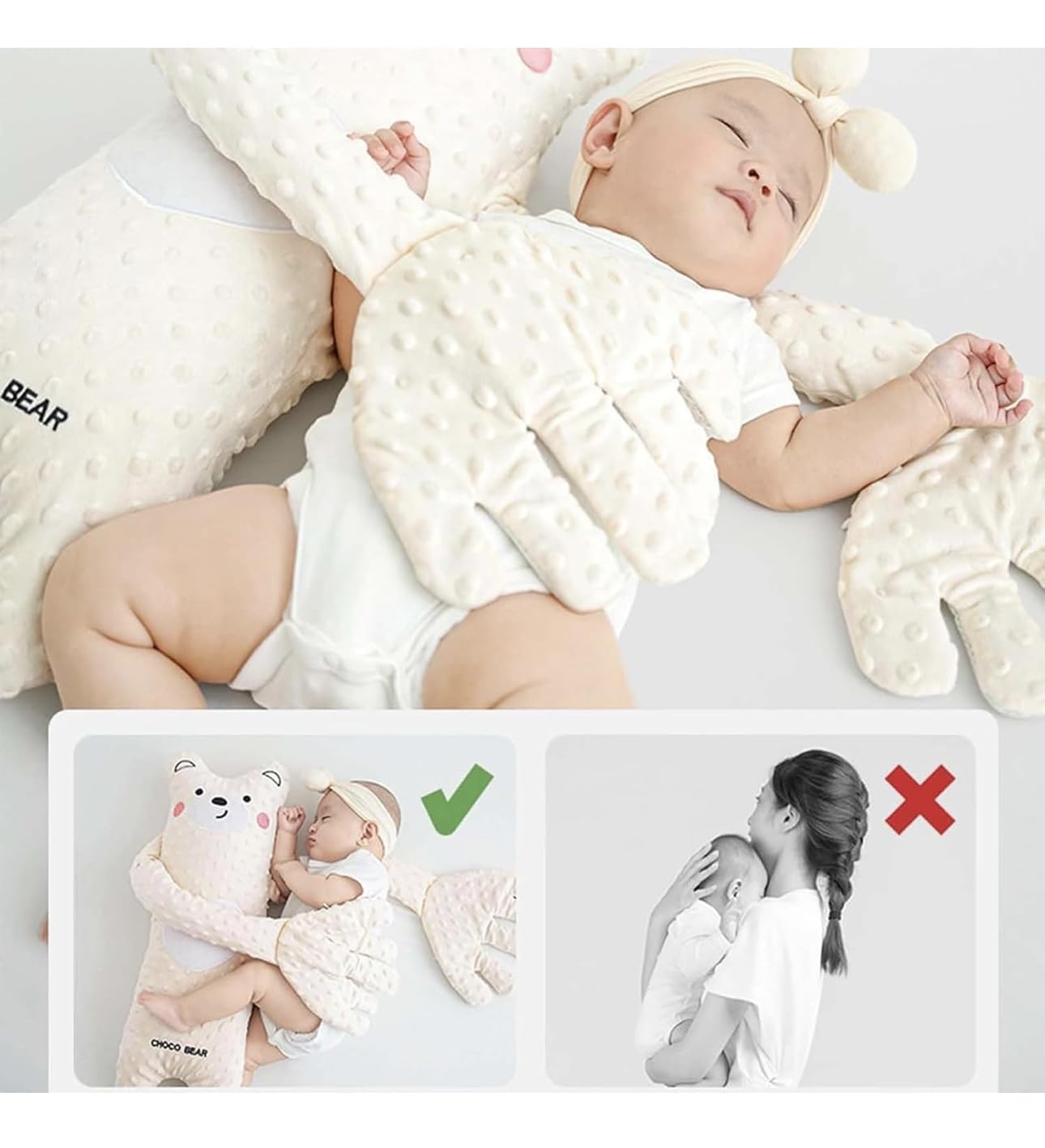 richtots Baby Sleep Soother with Adjustable Patting – Newborn Comfort Pillow, Sleep Aid for Babies, Startle Prevention, Remote Control, Washable Cushion Random Color - Image 3 thumbnail