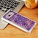 S8 Plus Case for Women, Cattech Glitter Liquid Sparkle Floating Luxury Bling Quicksand [Drop Protection] [Non-Slip Grip] Slim Clear Soft TPU Cover for Samsung Galaxy S8 Plus + Stylus (Purple)