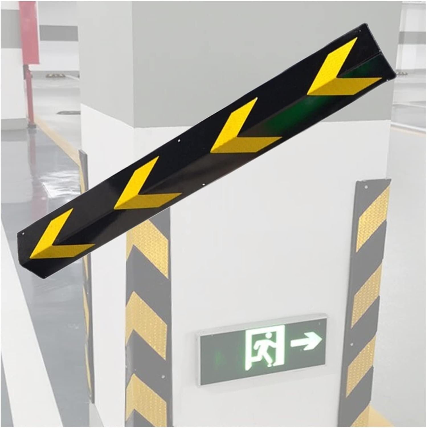 WDSOPK garage wall protector,wall corner protector, Parking Garage Corner Guard Cast Steel Post, Reflective Workshop Corner Guard,Yellow,100cm,4pcs