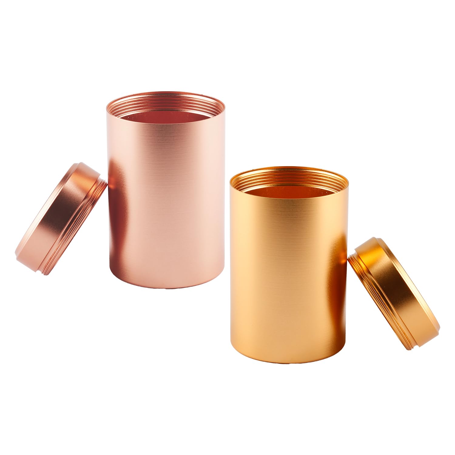 Bojueshaw Gold&Yellow 2Pcs Aluminum Storage Jars,Portable Storage Bottle,Airtight Smell-Proof Containers For Spices,Coffee & Tea(Gold&Yellow)