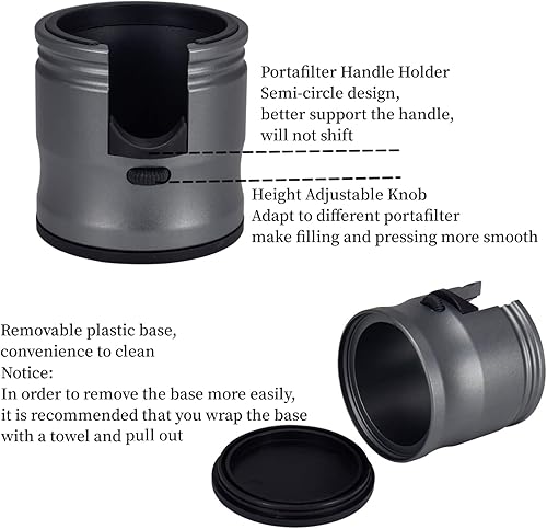 Miniatura 8 de DIBTSA Soporte para portafiltro de café, estación de amortiguación expreso de aleación de aluminio para la mayoría de portafiltro de café de