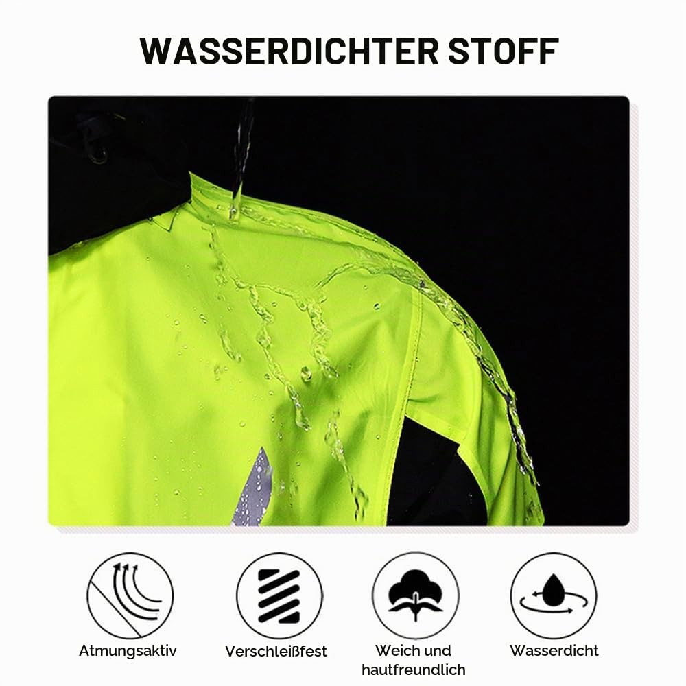 Regenanzug Herren & Dame, Wasserdichter Regenmantel, Regenbekleidung (Jacke + Hose), Atmungsaktives Regenjacke, Motorrad Regenanzug, für Fahrradfahren Radfahren Camping Wandern