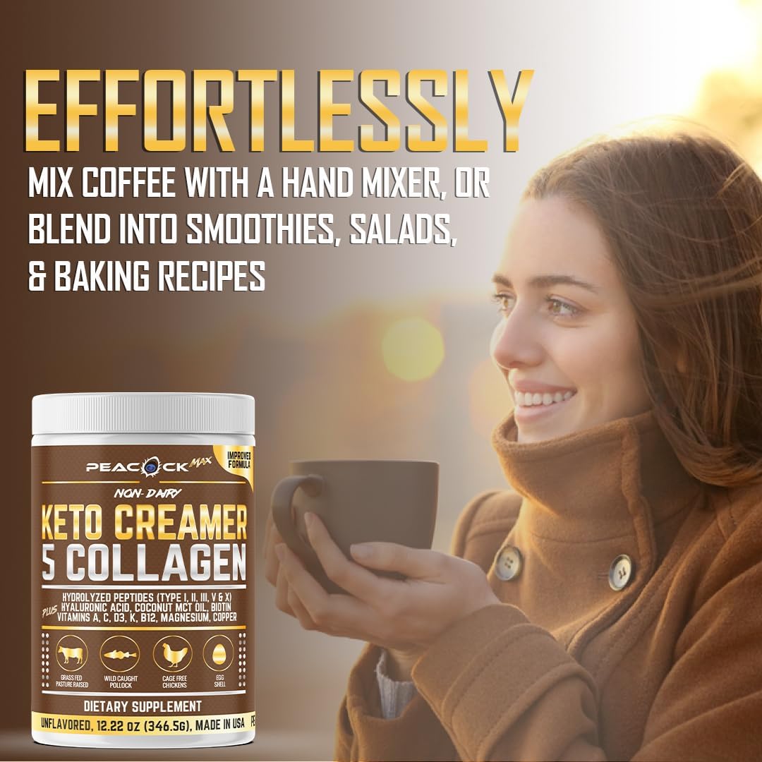 Collagen Coffee Creamer Powder, Keto, MCT, Unflavored, 12.2 oz — Amazon image 8