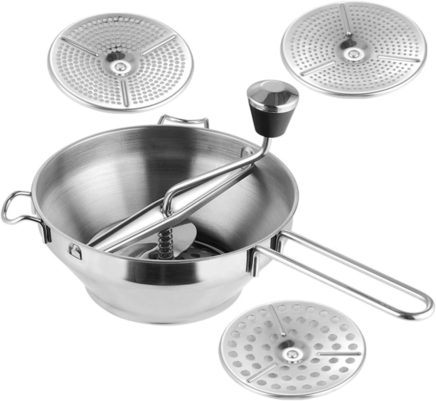 Stainless Steel Multipurpose Potato Masher Fruit Vegetable Press Kitchen Masher with Comfortable Grip for Easy Puree and Mashing for Pumpkin Carrot Potato and More