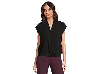 Eileen Fisher Fine Stretch Jersey Knit High Collar Top Women
