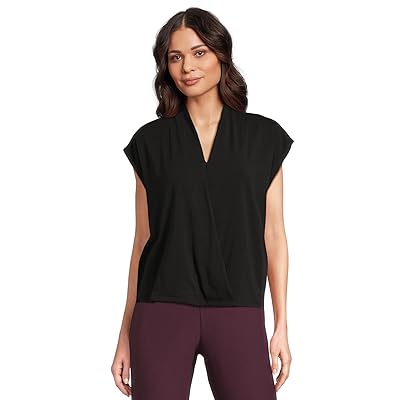 Eileen Fisher Fine Stretch Jersey Knit High Collar Top Women
