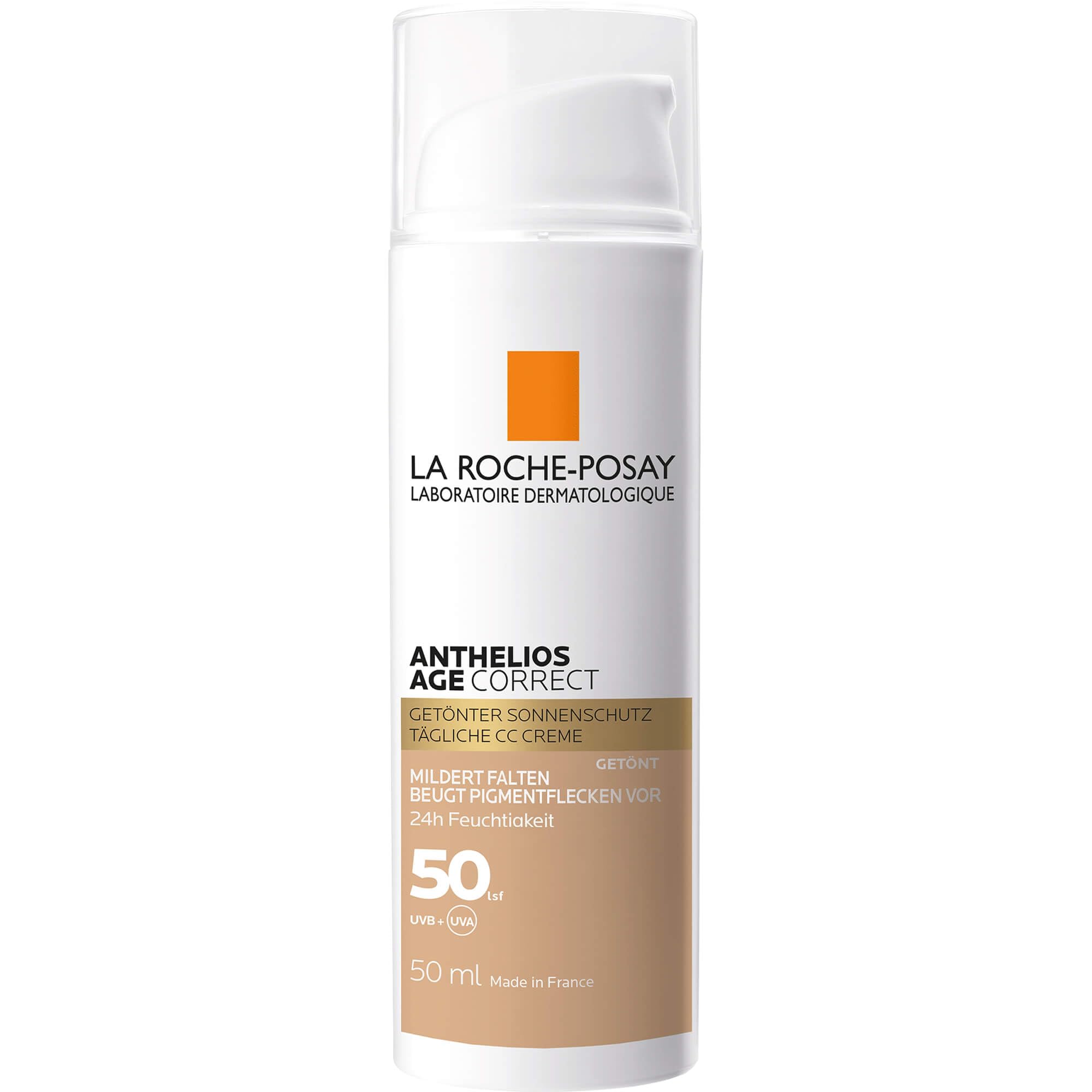 La Roche-Posay Anthelios Age Correct CC Cream SPF50 50ml – Anti-Ageing Tinted Day Sunscreen, Evens Tone & Corrects Complexion While Smoothing the Look of Wrinkles, Sensitive Skin