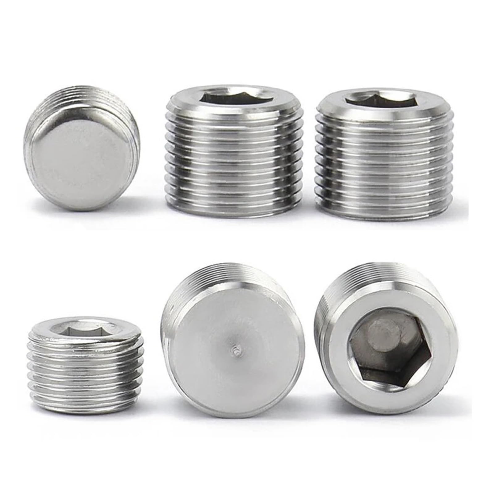 Générique M5 M6 M8 M10 M12 M14 M16 M18 M20 M22 M24-M42 Metric Fine External Thread 304SS Inner Hexagon Socket Allen Head Bolt End Cap Plug(5Pieces M14x1.5)