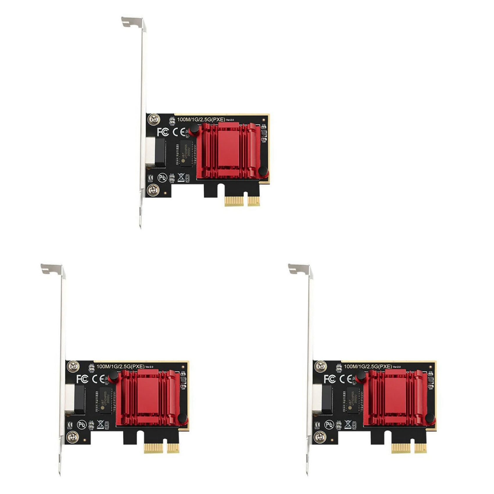 3X Scheda di Rete da 2,5 G PCI-e A RJ45 Ricevitore WiFi Scheda di Rete Gigabit Disco Ethernet 2500 Mbps 2,5 Gbps per PC