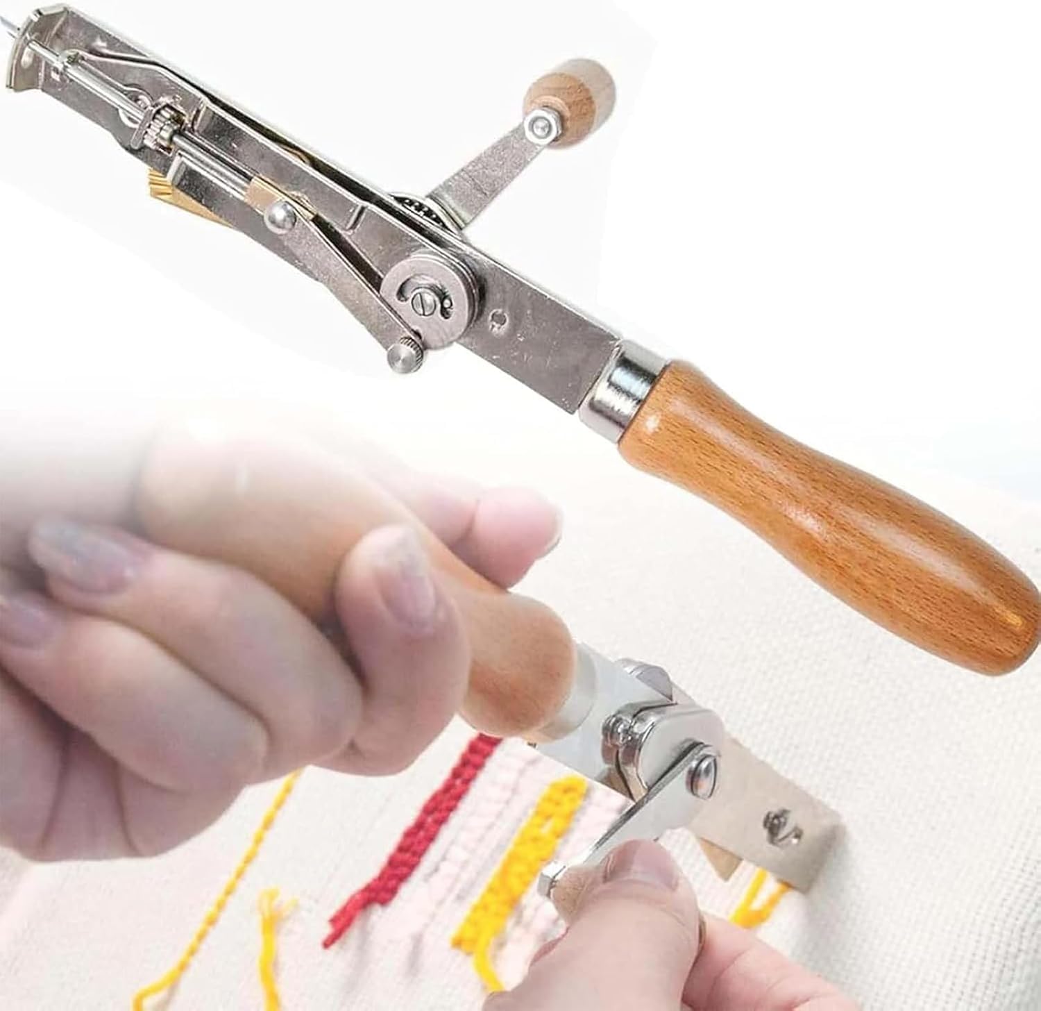 Pistola de tufting manual para alfombras de pelo rizado y tejido ajustable de 45-53mm