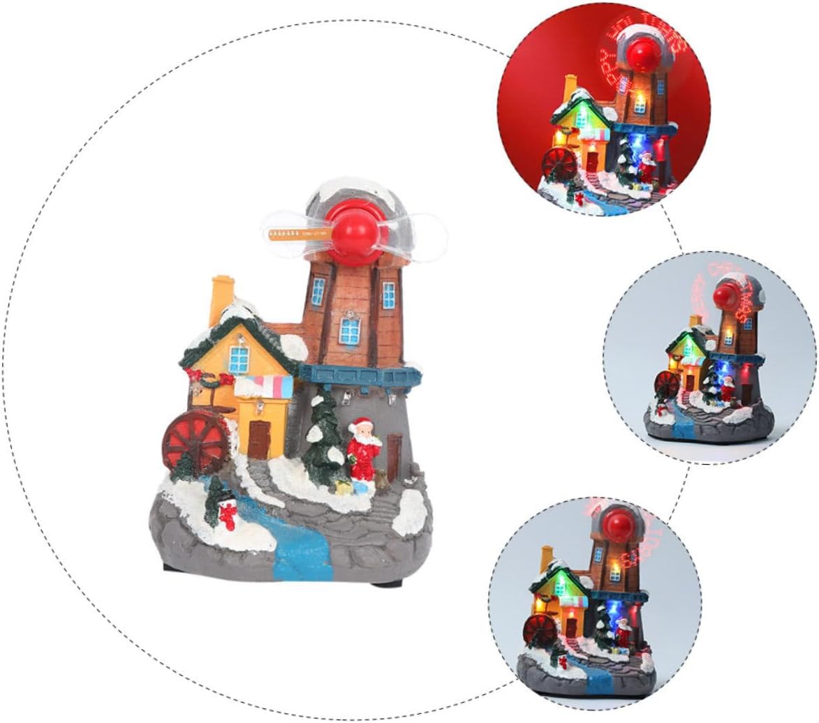 Toyvian Luminous Christmas Music House Ornament LED Decorative Xmas Tabletop Decor Glowing Holiday Figurine for Home Party Display