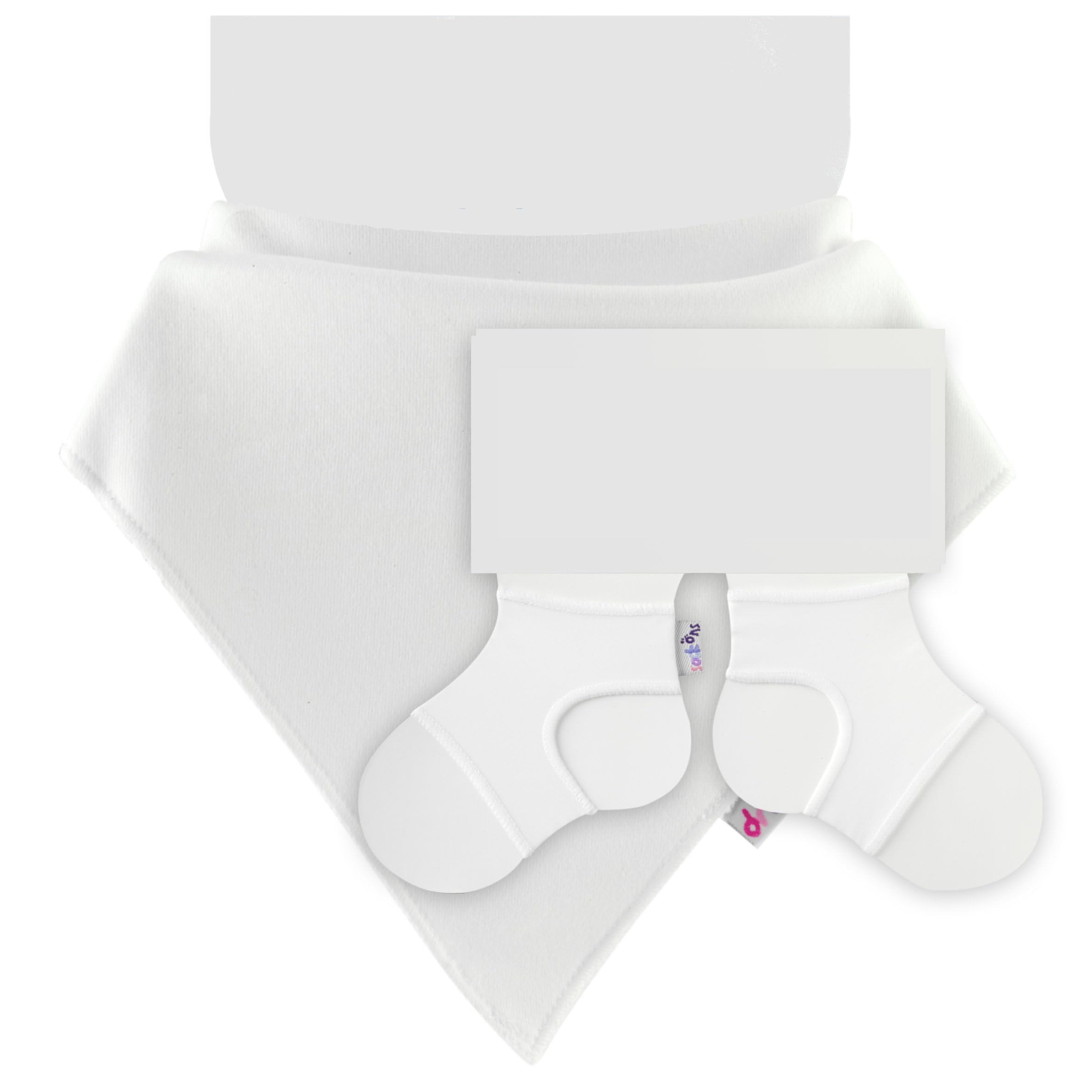 Sock Ons & Dribble Ons Bundle - White Dribble On with 0-6m Sockon