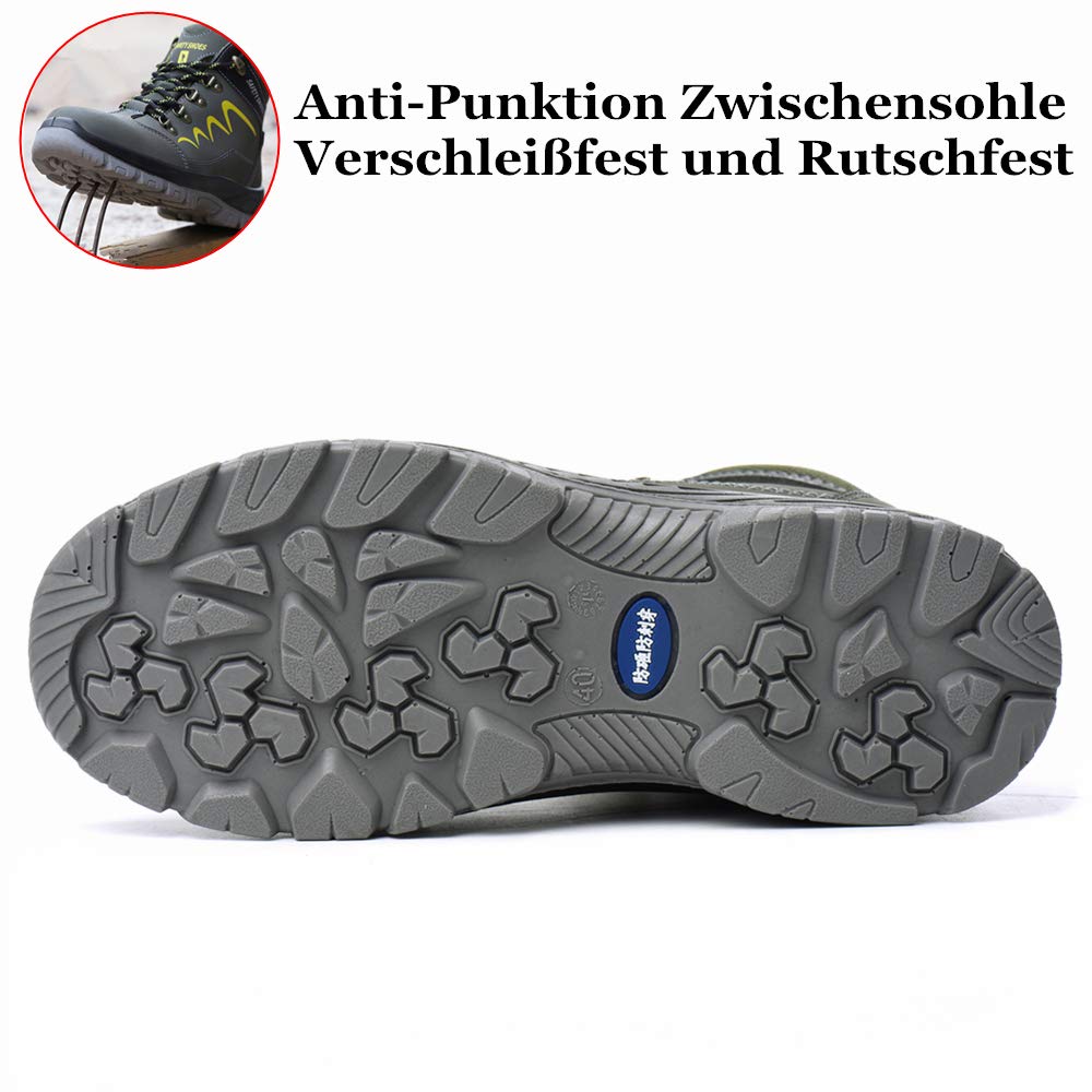 Lekkie zimowe buty ochronne męskie i damskie wodoodporne buty robocze ze stalowym noskiem, z ciepłą wyściółką, buty ochronne, czarne, 44 EU