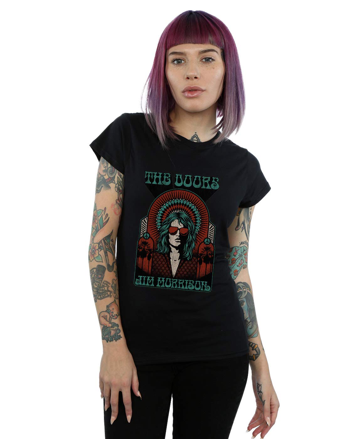 Absolute Cult Women's Black The Doors Retro Jim Morrison T-Shirt XX-Large