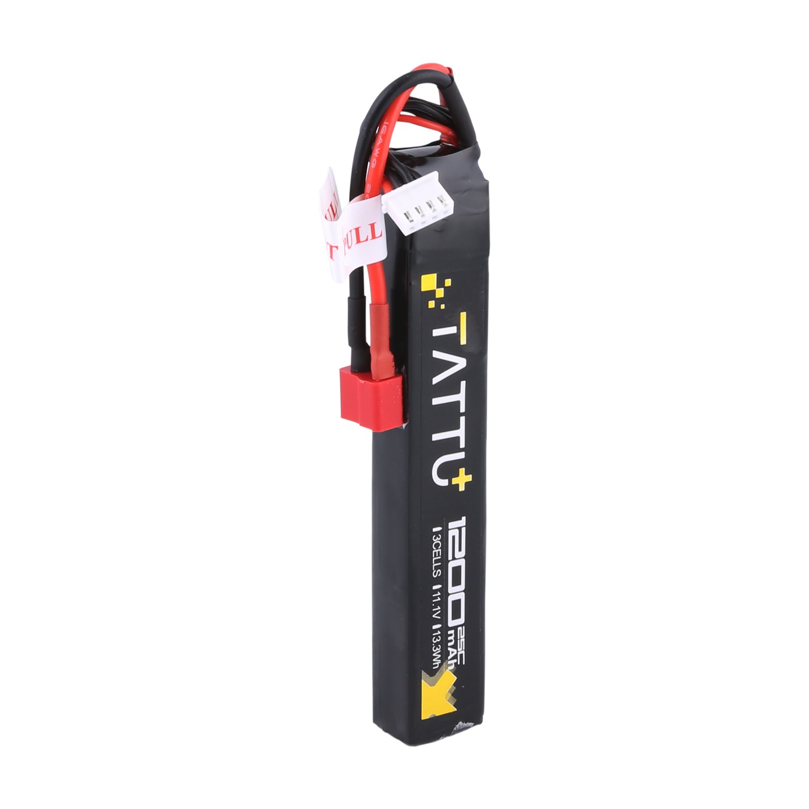 TATTU Batteria LiPo Airsoft Stick da 11,1 V con connettore Deans, 3S 1200 mAh 25C Battery Pack for Airsoft Gun