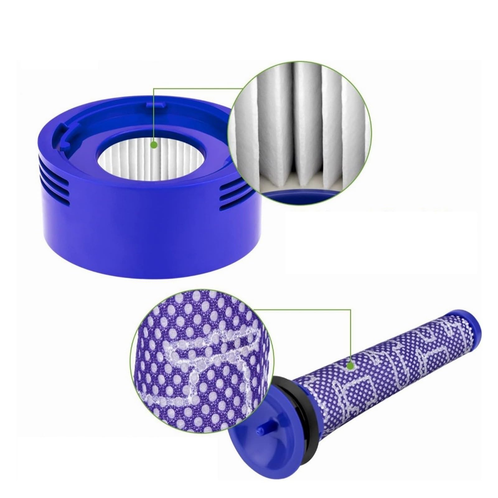 Zubehör Roboter-Staubsauger, waschbarer Filter, Ersatz-Ersatzteile, kompatibel for Dyson, V8 V7(Post-Filter 9)