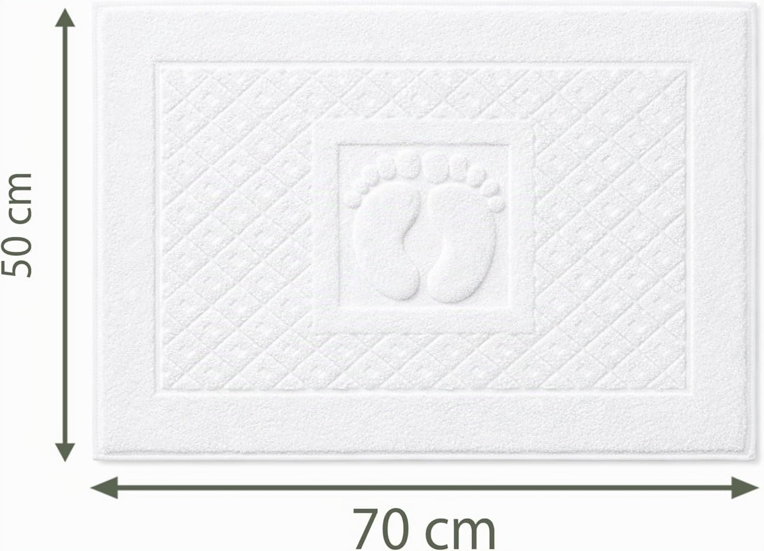 Caramont 12er Set Badvorleger/Badematten 50x70 cm – 100% Baumwolle, Weich und Saugfähig, Schnelltrocknend, Hotelqualität – Weiß – für Badezimmer, Zuhause, Hotel und Spa