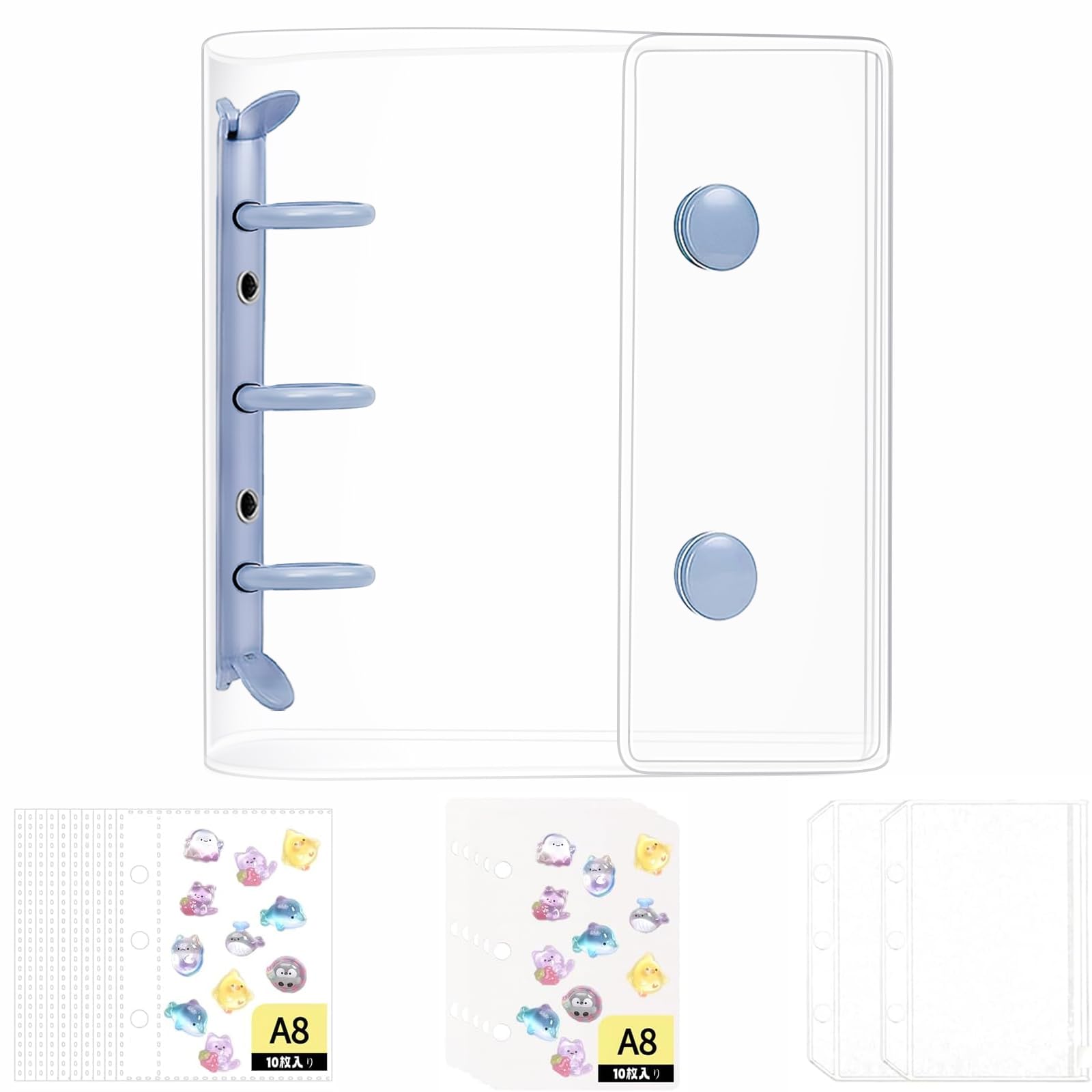 Amazon | シール帳 透明 A8 ミニバインダー 【リフィル×10枚＋透明剥離