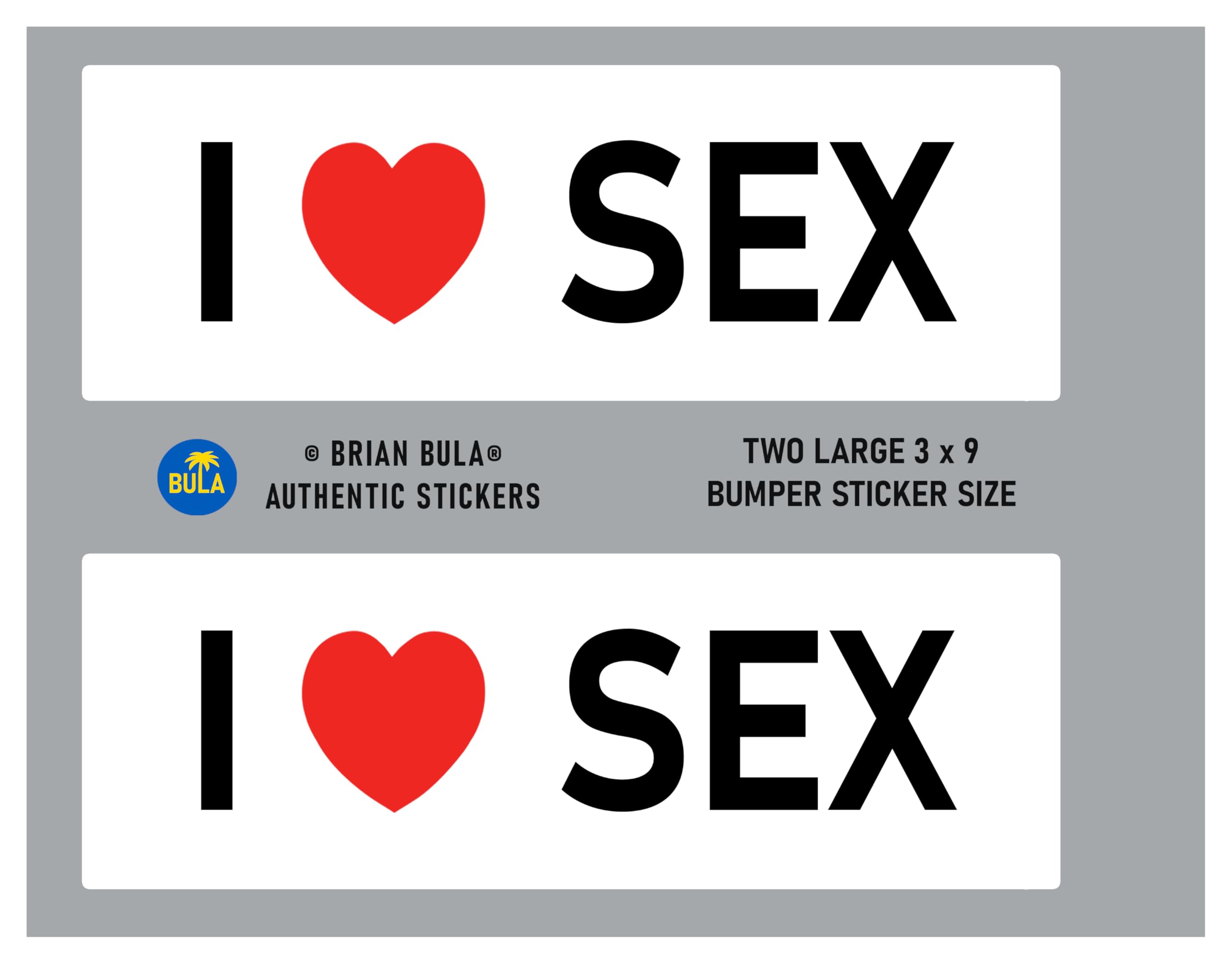 Amazon.com: 2 I Love Sex Stickers (2) Large 3x9 Bumper Stickers