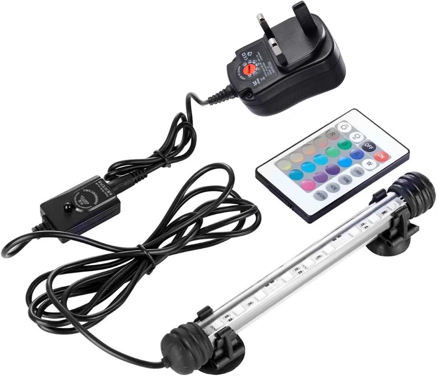 YOPOTIKA LED Aquarium Light Submersible RGB Color Changing Fish Tank ...