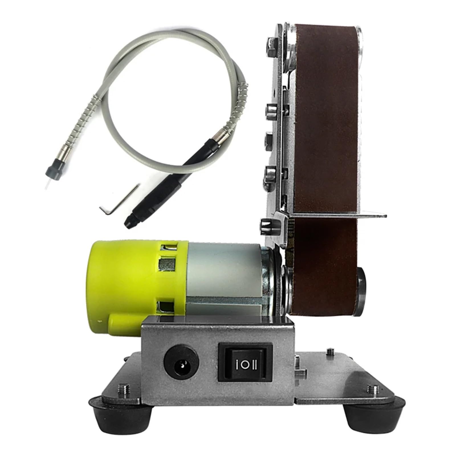 Mini lijadora de banda eléctrica escritorio, pulidora vertical, afiladora amoladora angular for bricolaje con 10 bandas sujeción Joyería DIY