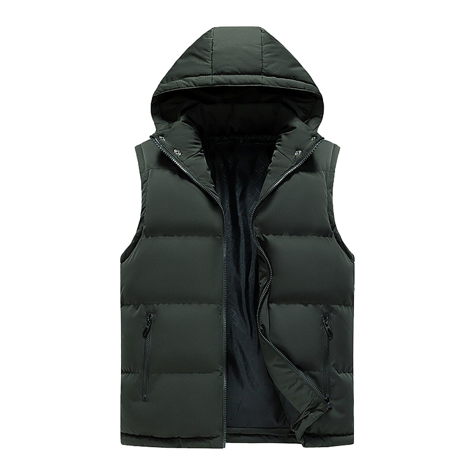 Genérico Chaleco Invierno Hombre Con Capucha Plumon Guateado calentador de bodywarmer sin mangas Ligero Calentito Transpirable Informal ajuste regular para otoño e