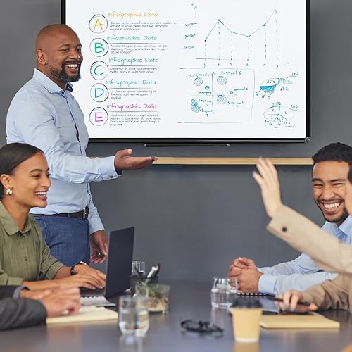 Miniatura 10 de Pizarra magnética de borrado en seco, pizarra blanca, para montaje en pared, 44 x 32 pulgadas, pizarra blanca, marco de aluminio plateado con