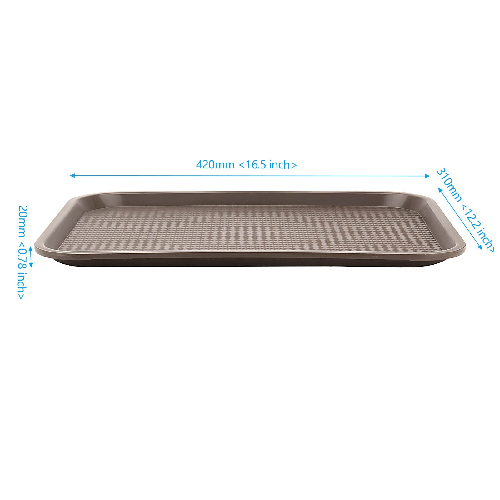 ZOENHOU Fast-Food-Tablett Aus Kunststoff: 40,6 X 30,5 Cm, Rutschfest & Spülmaschinengeeignet – 10 Stück Set