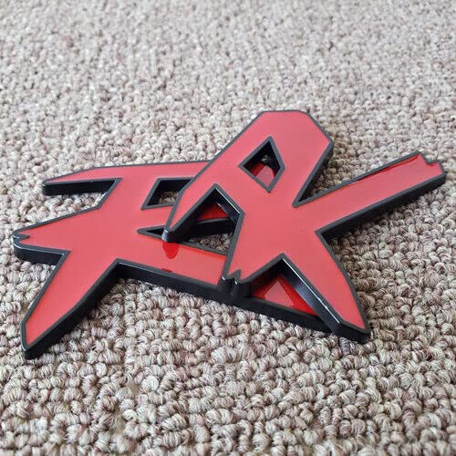 Image of 2X 3D Metal R Racing Car Trunk Rear Fender Emblem Badge Decal Sticker Type Sport Nameplate (Red)