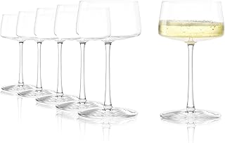Stölzle Lausitz Champagne Bowls Power Set of 6 275 ml - Elegant Crystal Glasses Ideal for Champagne, Sparkling Wine & Pros...
