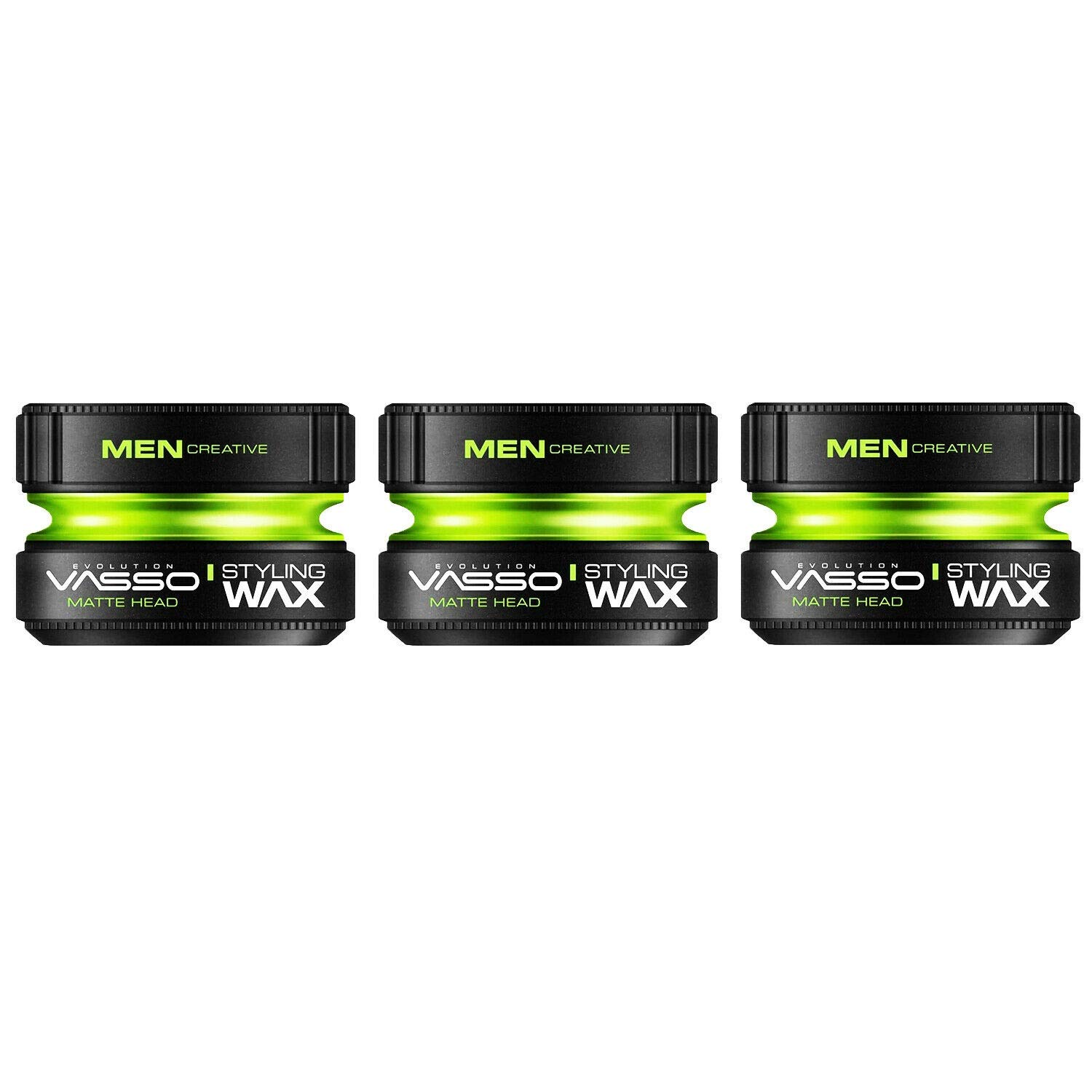 VASSO Evolution Matte Head Hair Wax for Men Men Creative Series, 150 ml 3 Pack, 150 ml (Pack of 3)