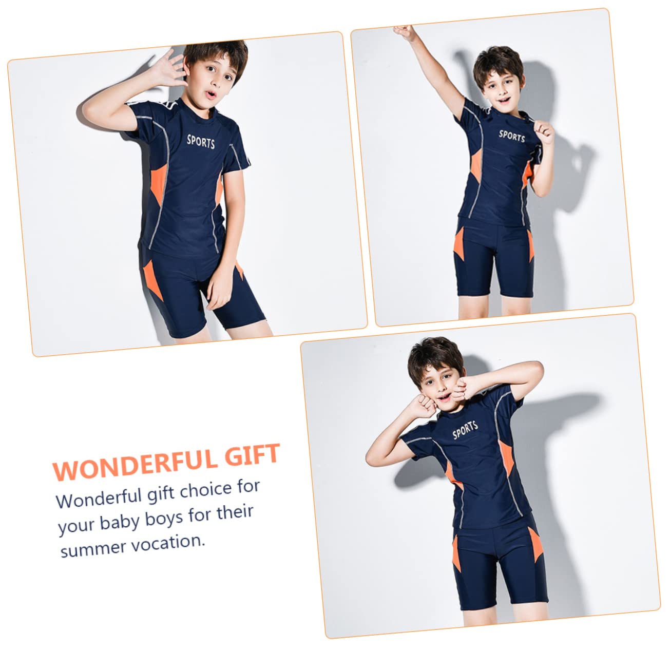 Abaodam Costume da Bagno per Ragazzi in Due Pezzi Leggero in Nylon e Poliestere Design Elegante, per Beach e Atmosfera Estiva, Facile da Trasportare