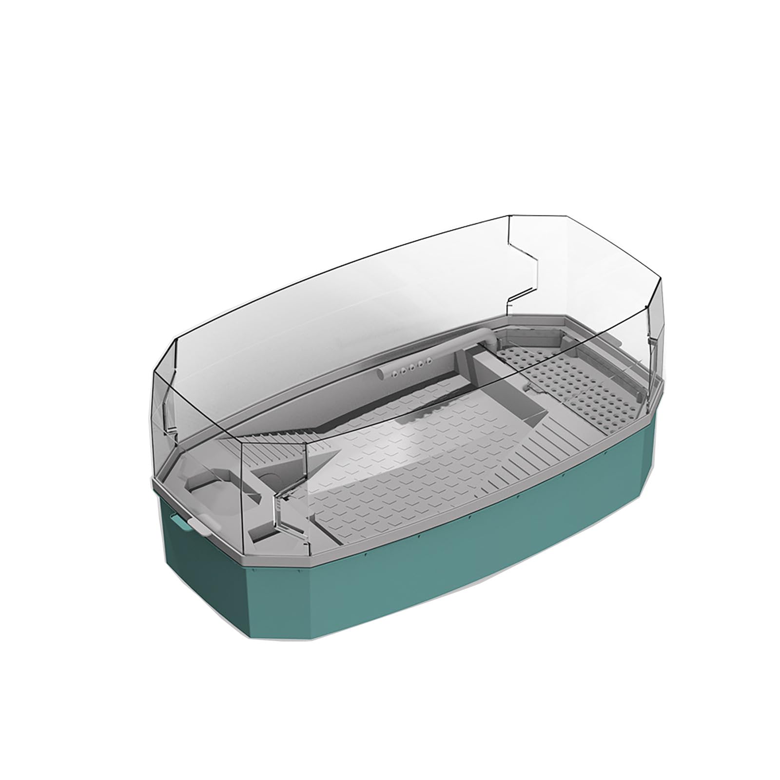 Tanque multifuncional para tortugas con tapa, diseño antiescape, hábitat de tortuga con bomba de agua y sistema de filtración, adecuado para deslizadores de orejas rojas y otras tortugas (azul,