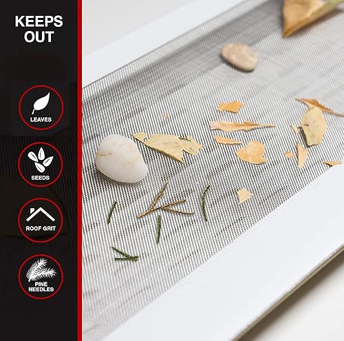 Miniatura 5 de Micromesh 6 pulgadas Gutter Guards Leaf Protection, 35 pies Musket Brown, Malla de acero inoxidable, cubiertas de canalón de aluminio, Protector de
