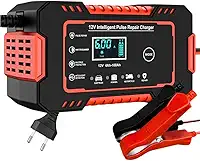 Carregador de Bateria Inteligente 12V Bivolt Para Carro Moto Caminhão Display Digital Proteção Contra Curto Sobrecarga e Superaquecimento Linha Premium Automotiva